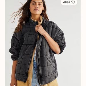FREE PEOPLE DOLMAN QUILTED KNIT JACKET